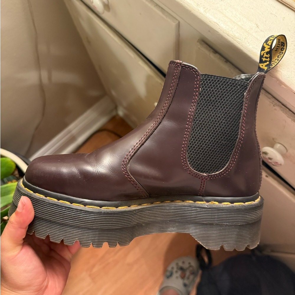 Dr. Martens Women's Dark Brown Platform Chelsea Boots